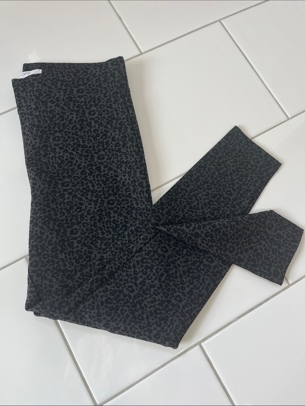 LOFT Black Leopard Print Leggings